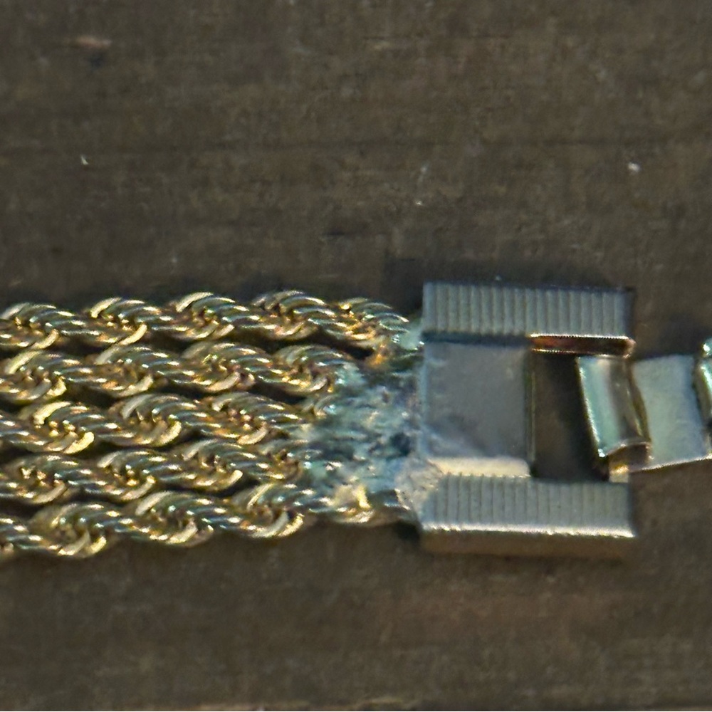 Vintage gold tone multi strand rope chain bracelet - Picture 6 of 6